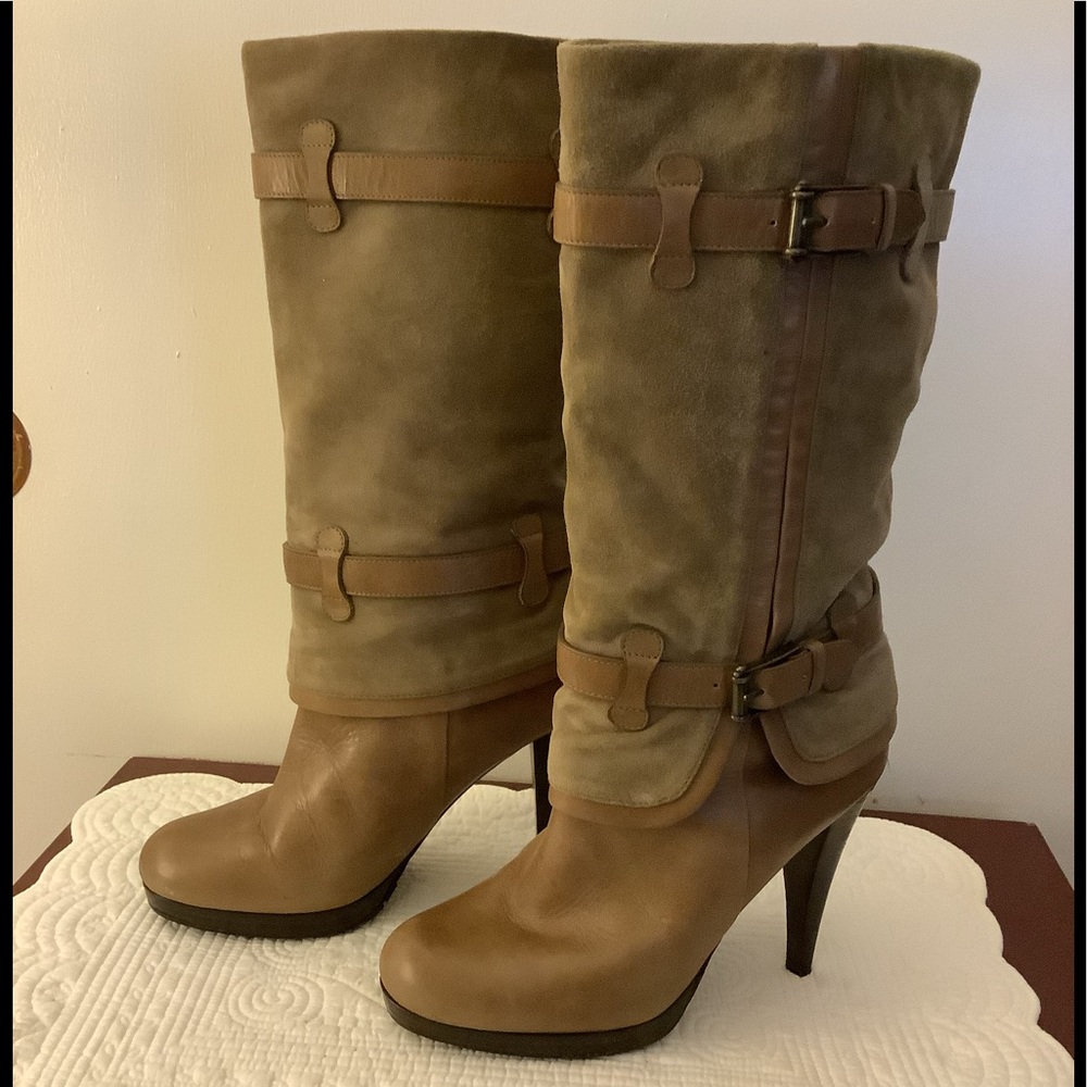 Cole Haan Nike Air Kennedy Heeled Suede Boots 6.5